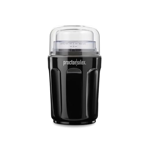 Proctor Silex 80402 Electric Coffee Grinder for Beans, Spices and More, Stainless Steel Blades, Sound Shield - Quiet Grinding,12 Cups, Black