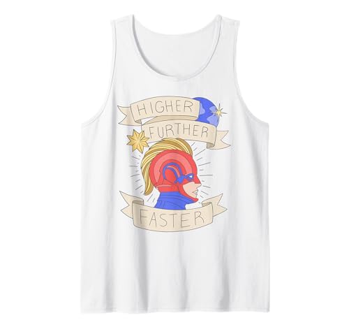 Débardeur Captain Marvel Higher Further Faster haut sans manche coton geek