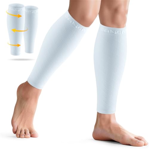 CAMBIVO Manchon Compression Mollet 2 Paires, Bas de Contention Femme Homme, Chaussettes de Contention sans Pied, pour Circulation Sanguine Jambes, Varicose...