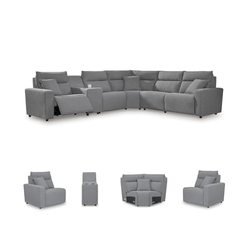 Image of Signature Design by Ashley 6-Piece Power Reclining Sectional Sofa, Gray