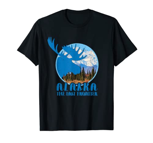 Parco nazionale vintage di Denali Alaska Moose Maglietta