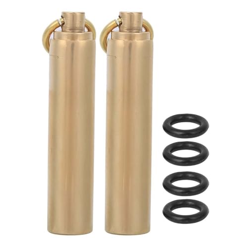 Chiffonade 2 Pcs Mini Portable Pill Containers - Water proof Brass Sealed Storage...