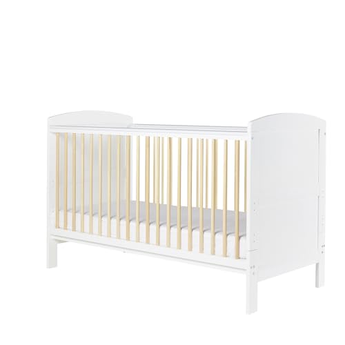 Ickle Bubba Coleby Classic Cot Bed – 3-in-1 Convertible Cot, Suitable from Birth to 4 Years, Adjustable Base & Teething Rails (Incl. All Seasons Premium Pocket Sprung Mattress, Scandi)