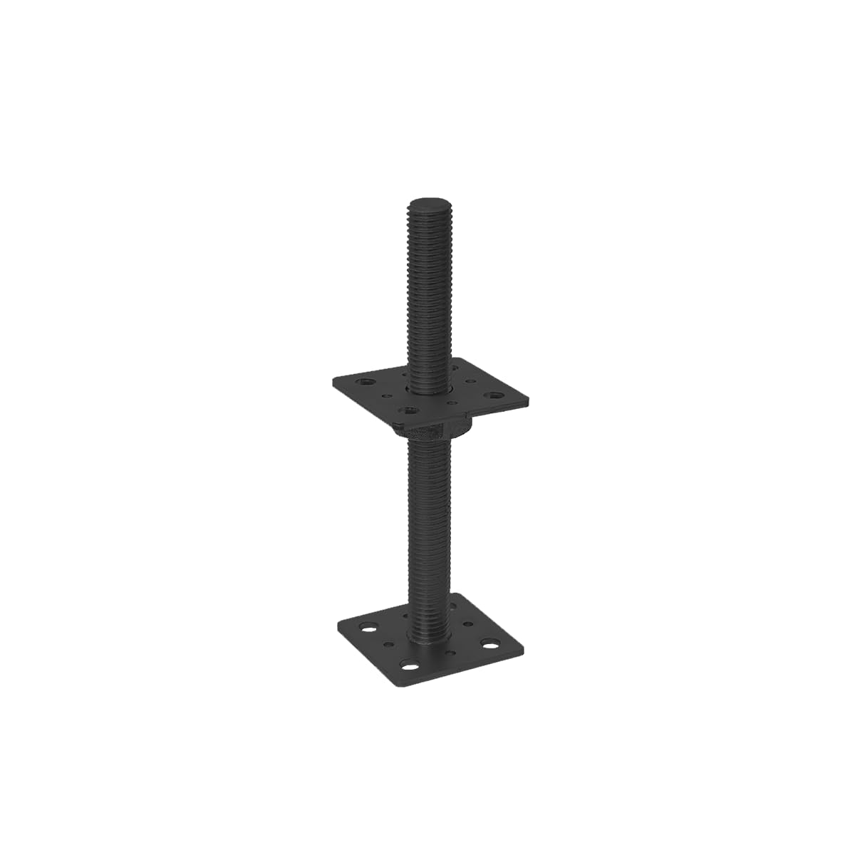 GRUNDLINE - Support foot post anchor post anchor, height-adjustable thread, made of steel, screw-on sleeve - PSR M24, 80 x 250 x 4.0 mm - cataphoresis - for fences, shelters, carports, pergolas