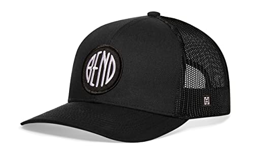 Image of HAKA State City Trucker Hat for Men & Women, Adjustable Baseball Hat, Mesh Snapback, Sturdy Outdoor Black Golf Hat