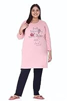 In Love Women's Cotton Graphic Print Night Suit Set (Pack of 2) (NS-FSLP570E6-PL8_4XL_Light Pink Heather::Dark Navy_4XL)