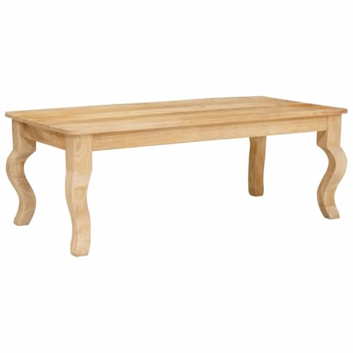 Table basse rectangulaire bois massif manguier marron 110x55cm - 2