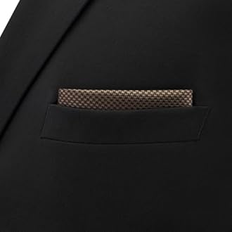 S&W SHLAX&WING Mens Pocket Square Solid Color Plain Blue Red Grey Large for Suit