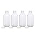 Glass Milk Bottles - USA Made 33.8 oz Jugs with Extra Lids - Set of 4