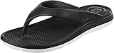 totes Women's Everywear Ara Thong Sandal, 2 Tone - Black With White Sole, 6