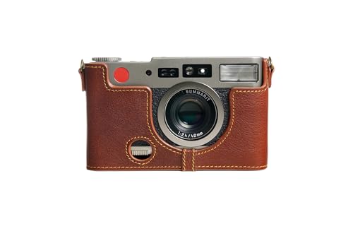 Housse Leica CM en cuir véritable fait main demi-coque rufous haut de gamme