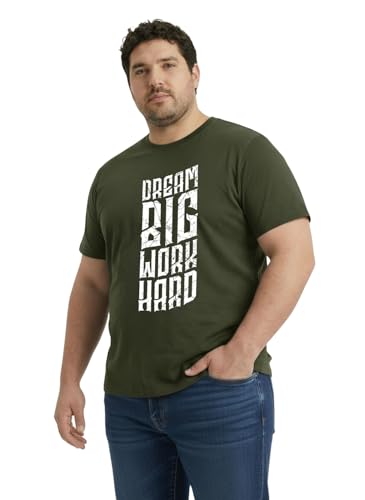Image of Toodlegram Cotton Printed T-Shirt for Plus Size Men Round Neck Casual