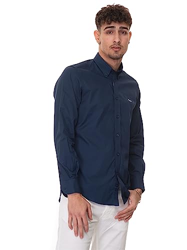 HARMONT&BLAIN Camisa Essentials de Algodón Sólido Blanco, turquesa, XL