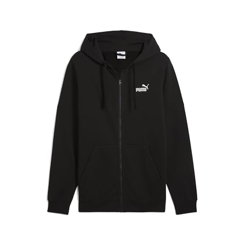 PUMA Men's Essentials Logo Full-Zip Fleece Hoodie, Black SS25, Large Ess No. 1 Logo Full-Zip Hoodie Fl