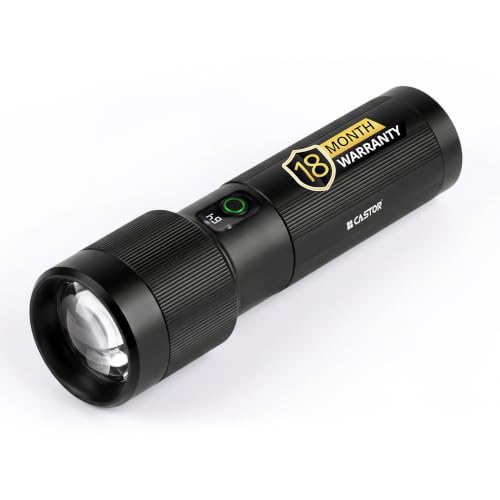Image of IBELL Castor FL8790S Rechargeable 6000 mAh LED Flashlight, Portable Torch with Digital Display, Type C Charging, Adjustable Focus, Compact Design for Home, Outdoor, Camping & Emergency Use (Black)