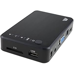 Multimediaspeler, 1080P, afspelen van USB-stick, SD-kaart met HD-HDMI/AV/VGA-uitgang voor RMVB/MKV/JPEG enz. met afstandsbediening