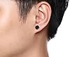 KOMUNJ Stainless Steel Earrings Set for Women Men, Hypoallergenic Studs Piercing, Black, 6 Pairs, 5-10mm #5