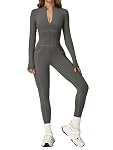 Ecupper – Ecupper Damen Workout Jumpsuit Langarm Ski suit Einteiler Gr
