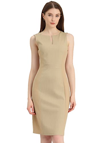 Image of Allegra K Women's Work Sheath Dress Sleeveless Business Office Pencil Dresss