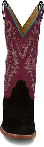 Justin Annie Up 13" Medium Square Toe Western Boot for Women - Goat Leather Western Boots with Suede Vamps & Ortholite Insole4