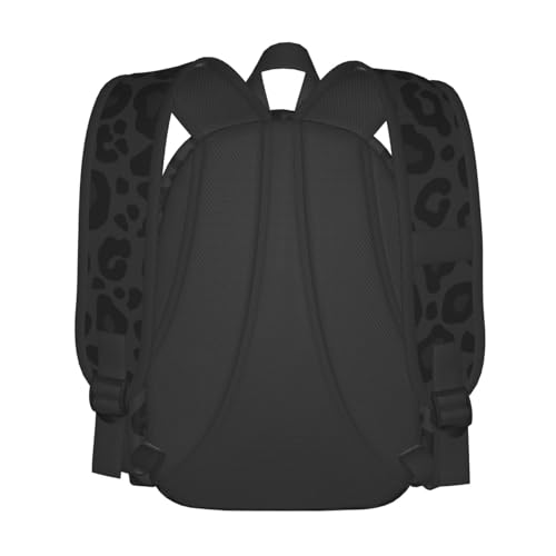 Leopard Black Texture Laptop Backpack For Men Women, Lightweight Daypack Bookbag For Daily Commutes Business Travel Hiking3