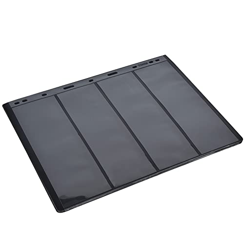 Páginas de álbum de Colección de Sellos Estándar Universales de 9 Agujeros, Paquete de 10 (4 líneas sobre fondo negro)