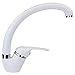 Sanixa GOSEI1406WHI - Rubinetto da cucina in ottone bianco orientabile, cartuccia in ceramica a risparmio idrico, rubinetto da cucina (bianco)