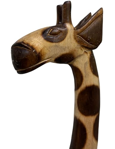 Figura de jirafa africana de madera tallada a mano 40" miniatura 4