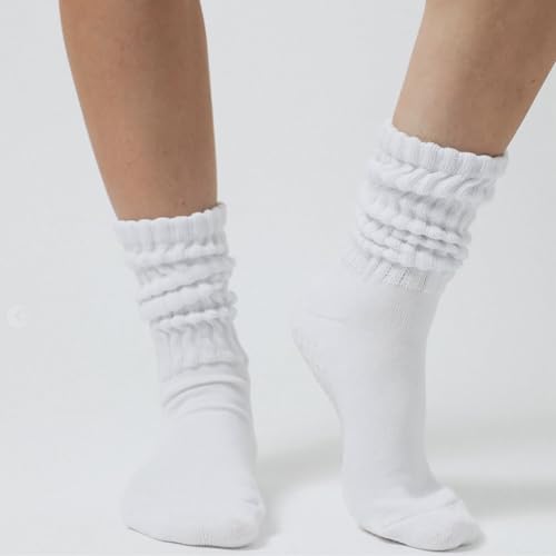 Women Crew Socks Retro Slouch Socks For Women Solid Casual Ribbed Crew Socks Pack of 52