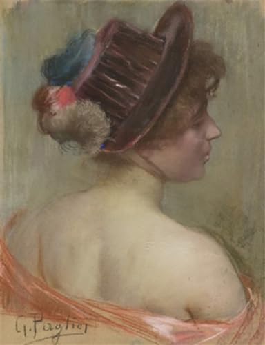 Affiches et Gravures Figura Con Cappello Gioacchino Pagliei Toile Décoration Murale 60x90