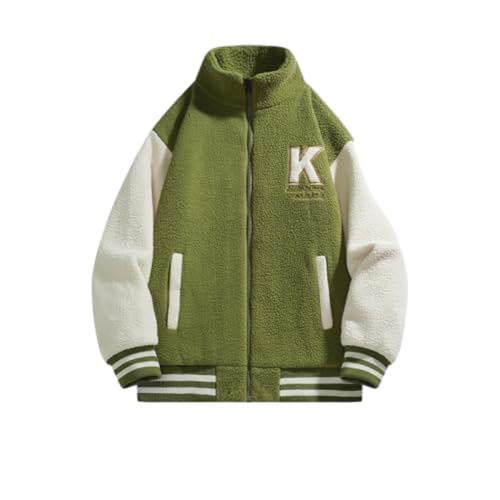 YANBLOS Men Long Sleeve Jacket Youth Personality Men Trend Outdoor Jacket Slim Fit Temperament Men Fashion Cold Jacket Casual Warm Comfortable Men Jacket J-Green 3XL