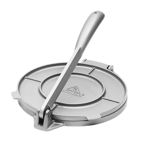Image of IMUSA 8in Cast Aluminum Tortilla Press, Lightweight Dough Press for Tortillas, Arepas, Empanadas, Roti and Flatbreads, Easy Lever Design, Gray