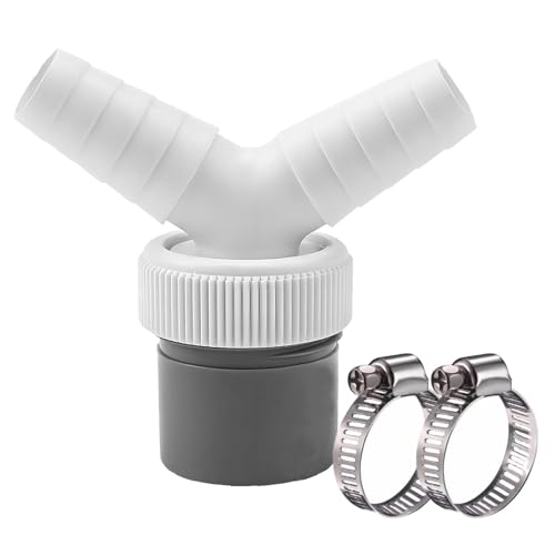 louuuou - 3 PCS Double Hose Connector Set, DN40 Dishwasher Waste Pipe Connectors Washing Machine Waste Pipe Connectors, Y Shape Washing Machine Hose Connector Suitable for Drainage Channel Dishwashers - -5%