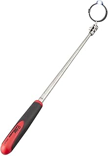 Ullman Devices HTE-LT2 Round Inspection Mirror - Swivel Free LED Telescopic Mirror with Quick Release Tab, Stainless Steel Handle