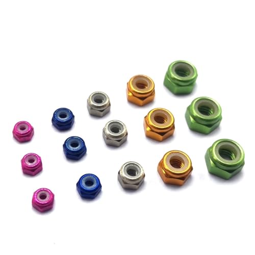Écrous de blocage M2 à M5 en aluminium pour l'atelier de modélisme RC et drones, 100 pièces B065