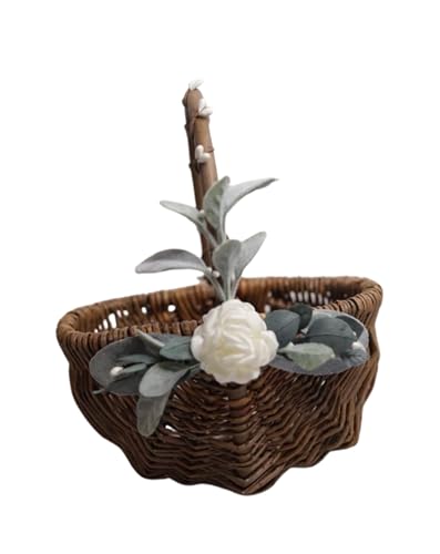 Willow Flower Girl Basket Boho Wood Flower Girl Basket Rustic Wedding Basket wGreenery Decor Romantic Willow Gift Basket by Ragga Wedding