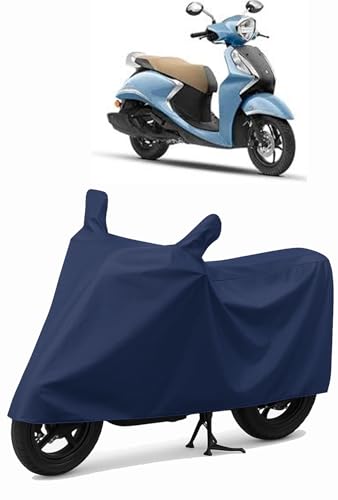 Image of Shield Heavy Duty Scooty Cover for Yamaha Fascino | All-Season, Tear-Proof Fabric | with Side Mirror Pocket & Buckle Belt | Yamaha Fascino Scooty Cover