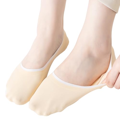 Image of Thin No Show Socks Women Low Cut Non Slip Nylon Liner Socks Invisible Flats Thin Socks Skin Friendly Lightweight