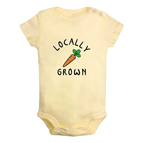 Image of iDzn Babies Unisex Locally Grown Funny Rompers Newborn Bodysuits Infant Jumpsuits 0-24 Months Kids Cotton Graphic Outfits