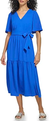 dkny ruffled midi dress
