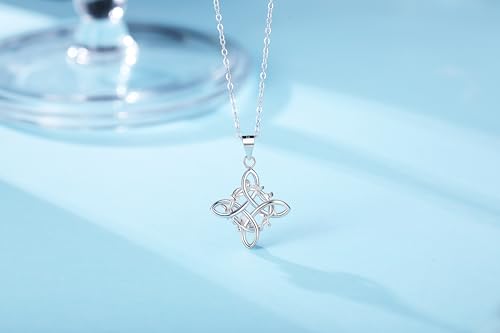 Witches Knot Necklace Nudo De Bruja Pendant Original Tetragrammaton Amuleto de Proteccion 925 Sterling Silver Wicca Moon Irish Celtic Jewelry for Women3