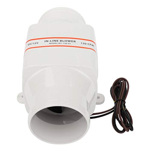 Eccpp Marine Bilge Air Blower 12V 130 Cfm 3" In-Line Quiet Boat White #TOP1