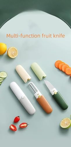 Image of 2-in-1 Fruit Knife & Peeler | Portable Folding Paring Knife with Stainless Steel Blade | Compact Travel Kitchen Tool | Vegetable & Fruit Cutter with Safety Cover