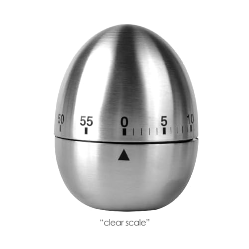 Jayron JR-WG015 Egg Kitchen Timer Stainless Steel Mechanical Rotating Alarm 60 Minutes Count Down Timer for Cooking Learning - Thumbnail 2