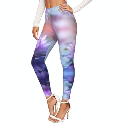 Leggings de compresión para senderismo y uso diario con estampado flor de loto
