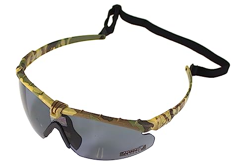 Nuprol Battle Pro - Gafas protectoras para airsoft, multicam, tipo estándar, ahumadas