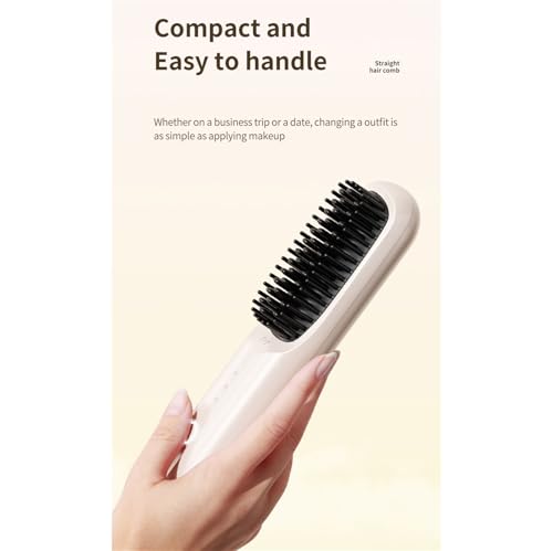 Cepillo alisador inalámbrico para cabello blanco miniatura 2