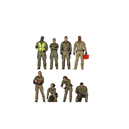 Figura 1/144 U.S. Air Force Set de 8 Mecánicos miniatura 1
