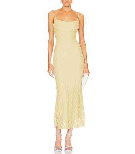 Image of Women Spaghetti Straps Lace Mesh Maxi Dress Backless Mermaid Wedding Dress | Floral Lace Mesh Wedding Guest Dress Fully Lined Adjustable Strap Bodycon Dress Cocktail Party Formal Evening Gown Date Night