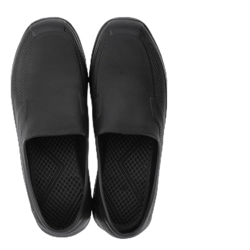 RenDiuJups Scarpe da Chef Professionali - Antiscivolo & Resistente a Olio/Acqua - Calzature Sicurezza per Cucina Leggere e Comode - Ideali per Cuochi e Staff Ristorazione(Black,EU43)